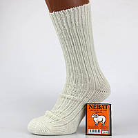 Шкарпетки з овечої вовни високі Nebat 25-27 розмір (39-42 взуття) зимові білий