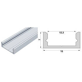Профіль алюмінієвий прямий LED П7 2м білий