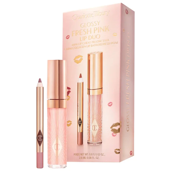 Набір для губ Charlotte Tilbury Mini Glossy Pink Lip Gloss + Lip Liner Set Fresh Pink