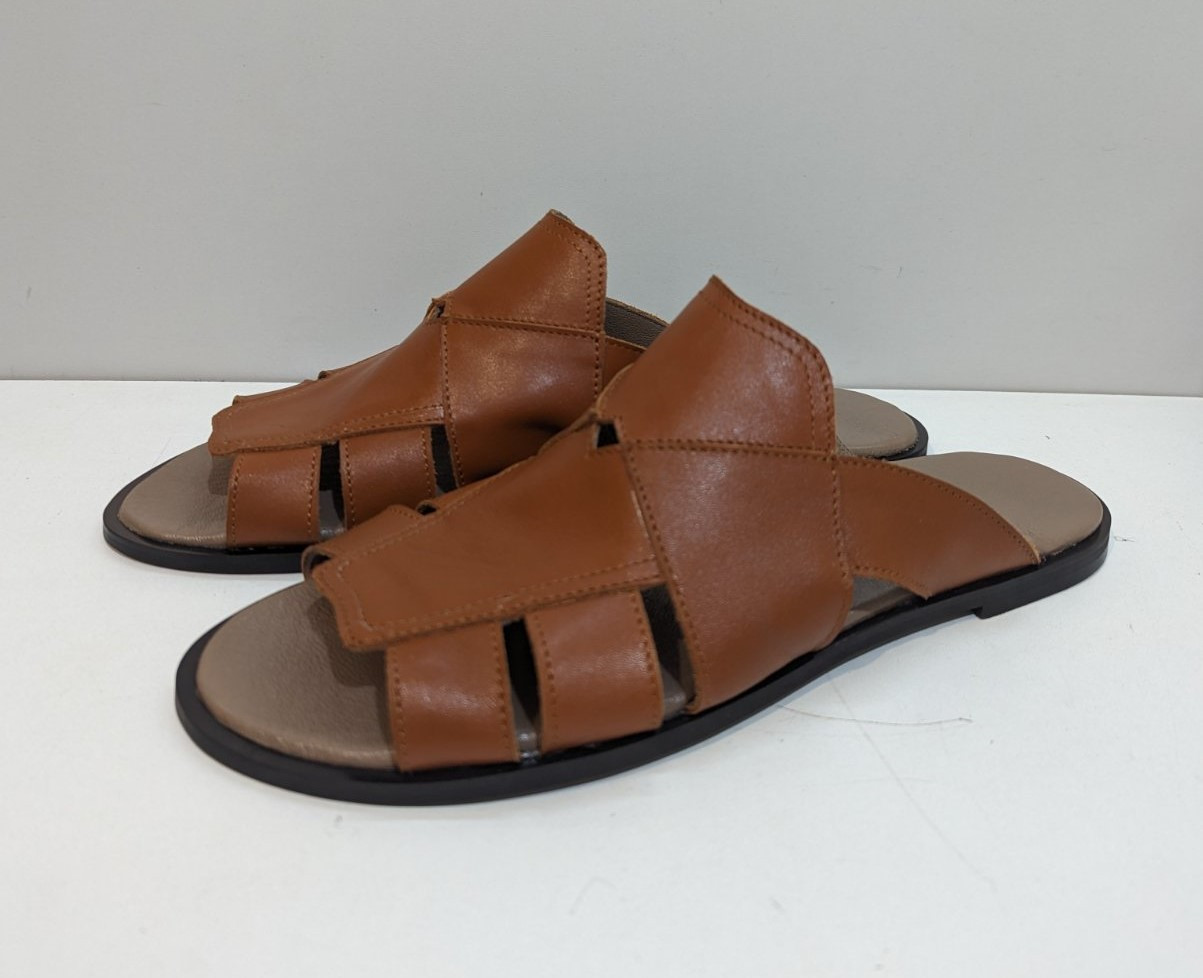 STTOPA Розміри 42,44,45. Шльопанці великих розмірів шкіряні. 423-3845 Коричневі, фото 1