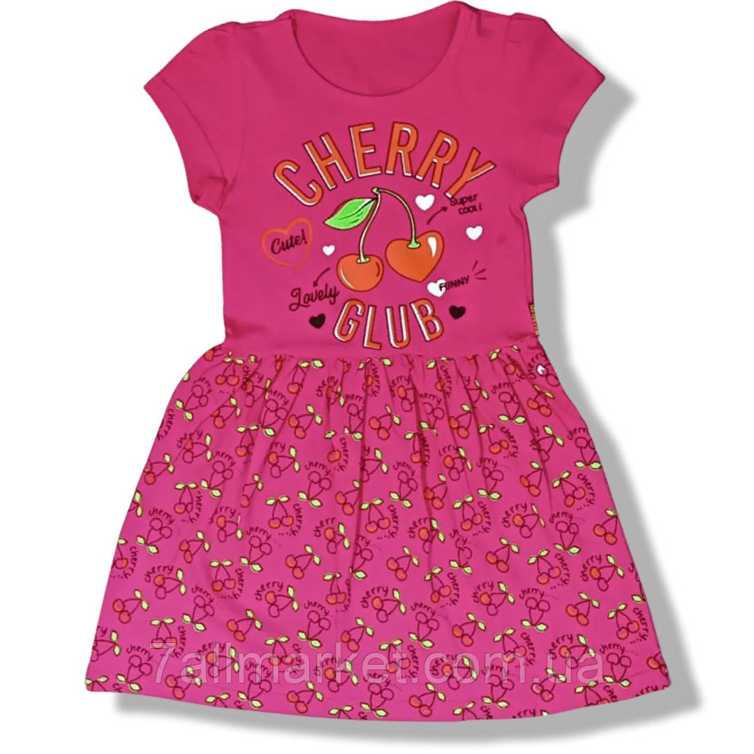 Плаття дитяче літнє з принтом CHERRY на дівчинку 3-7 років (2кв) "FILI KIDS" недорого від прямого постачальника