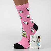 Шкарпетки жіночі високі демісезонні Kosmi 23-25 розмір (35-38 взуття) Fingers рожевий
