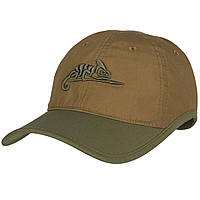 Бейсболка Helikon-Tex Logo Cap-PolyCotton Ripstop-Coyote/Olive Green,тактическая кепка олива-койот с логотипом