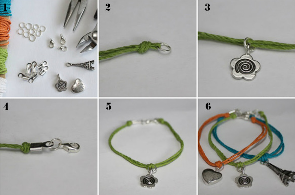 вироби Шарм браслет-колаж-6-кроки