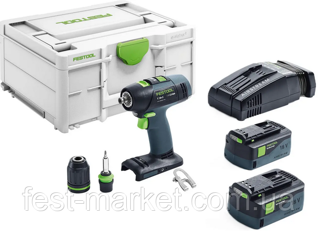 Акумуляторна дриль-шуруповерт T 18+3 Li 5.0 Plus Festool Фестул 574756