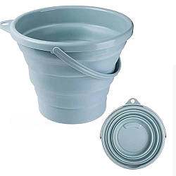 Складне силіконове відро на 10 л, Collapsible Bucket, М'ятне / Компактне похідне відро