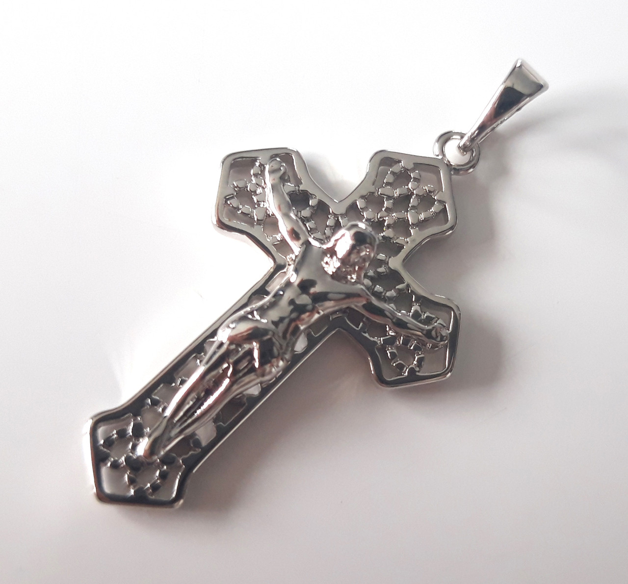 Кулон хрестик медсплав Xuping Jewelry (3х2см) родій Сріблястий (XPK-056)