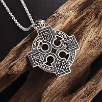 Кулон кельтский крест медальон (сталь)