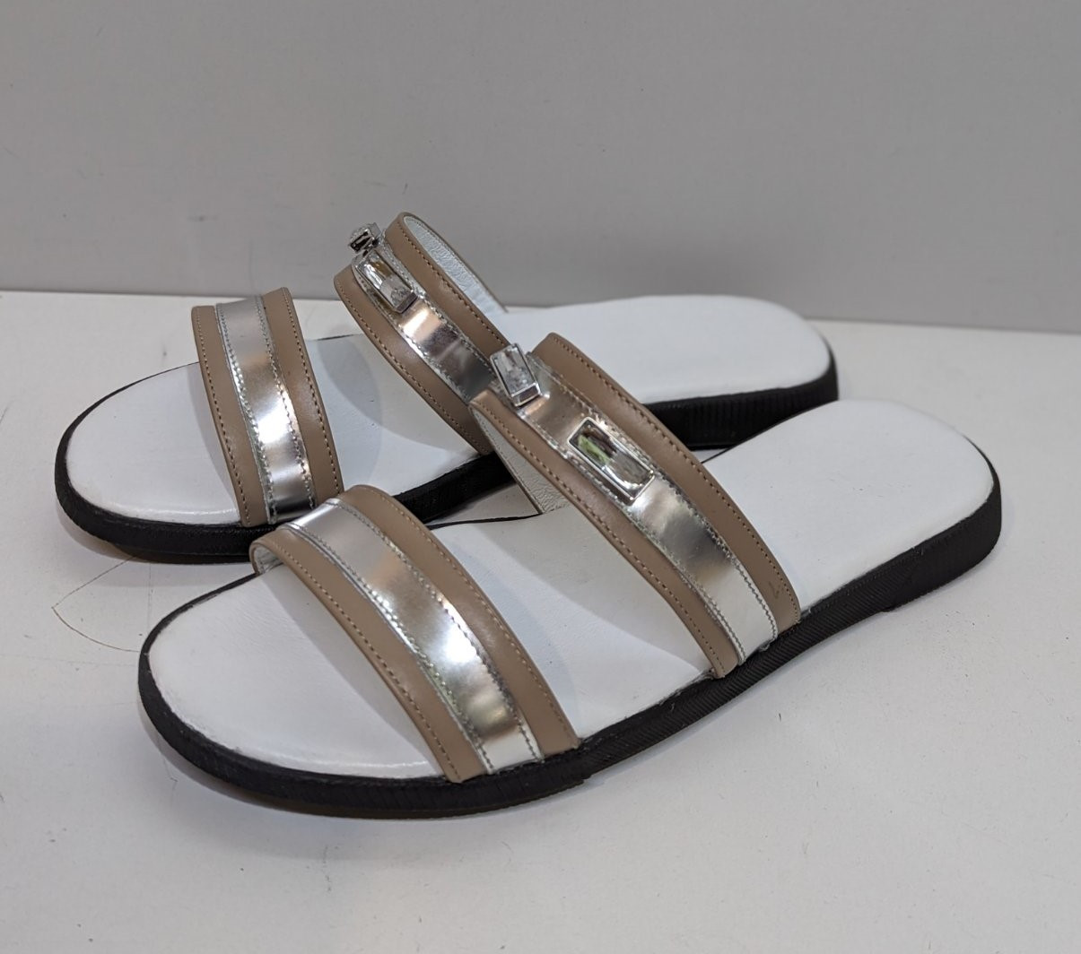 STTOPA Розміри 44-29,5 см. Шльопанці великих розмірів шкіряні. 125-4045 Бежеві, фото 1