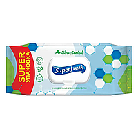 Салфетки влажные SuperFresh Antibacterial с клапаном 120 шт