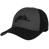 Бейсболка Helikon-Tex Logo Cap-PolyCotton Ripstop-Black/Shadow Grey,тактическая кепка черно-серая с логотипом