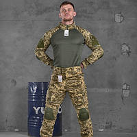 Тактический костюм Single Sword пиксель камуфляжная форма рип-стоп с наколенниками в комплекте ukr