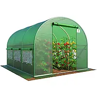 Теплица с окнами 6м² Теплица парник для огорода Green Garden Tunnel (Дачные теплицы)