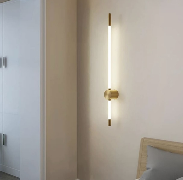 Настінний  світильник  PIPELINE в кольрі корпусу латунь  довжиною 60см, 80см і 100см, фото 1