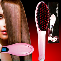 Электрическая расческа-выпрямитель утюжок для волос Fast Hair Straightener HQT-906 с LED дисплеем