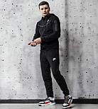 Чоловічий спортивний костюм Nike весна-осінь комплектом демісезонний чорний (кофта+штани+безрукавка) Туреччина. Живе фото, фото 2