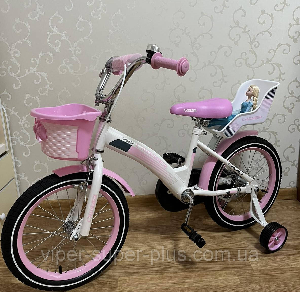 ⭐✅ Дитячий Двоколісний велосипед Crosser Kids Bike 16" дюймів Кроссер Кідс байк! РОЗОВИЙ! ДЛЯ ДЕВОЧЕК!