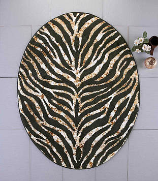 Килимок для ванної кімнати овальної форми ворсовий бавовняний натуральний розмір 90/120 см Туреччина C&W