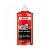 Автополироль Sonax Polish Wax Color NanoPro red 250мл (296441) c
