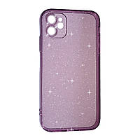 Чехол силиконовый Clear Shine на iPhone 11 фиолетовый