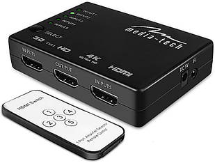 Сплітер HDMI 5xports HDMI switch, remote controlled, 4K resolution support Media-Tech