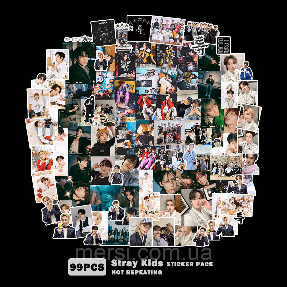 Наклейки Stray Kids - 5 star 99 шт к поп k pop картки стрейкідс стрей кідс ломо карти наліпки, фото 1