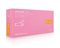 Рукавиці медичні нітрилові nitrylex pink розмір XS рожеві (100 шт.уп.)