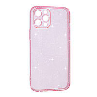 Чехол силиконовый Clear Shine на iPhone 12 Pro Max розовый