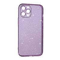 Чехол силиконовый Clear Shine на iPhone 12 Pro Max фиолетовый