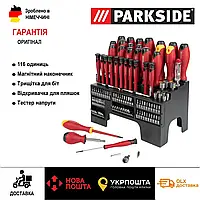 Набор оригинальных отверток Parkside 116, комплект головок и насадок 116 единиц