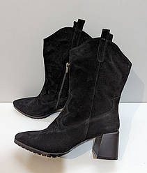 STTOPA демі. Висота 27 см. Розмір 42-28 см. Чоботи великих розмірів шкіряні. Каблук 6 см. 369-3644-6 Чорні