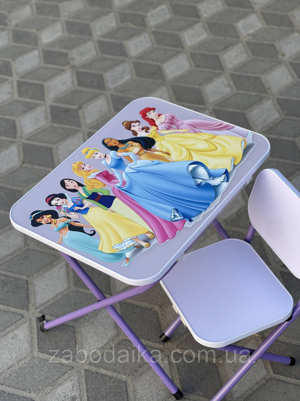 Дитячий столик і стільчик розкладний, Принцеси Дісней, парта для малювання, творець, ігор для дівчинки