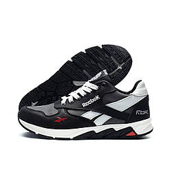 Підліткові дитячі шкіряні кросівки весна/осінь Reebok Classic чорні із сірим