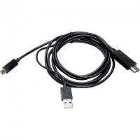 Кабель мультимедийный HDMI to microUSB (11 pin) + USB, 1.8m, (MHL) PowerPlant (CA910861) p