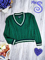 Жіночий пуловер Primark в'язаний светр візерунок коси зеленого кольору Розмір М (46)