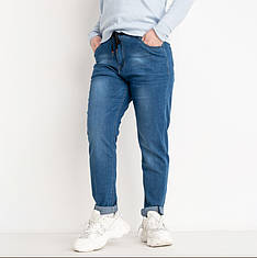 Жіночі джинси МОМ у темно-синьому кольорі із застібкою та шнурівкою на поясі розміри 28-30