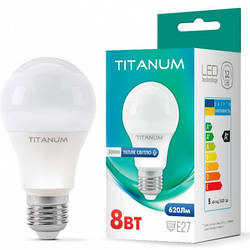 Лампочка TITANUM A60 8W E27 3000K (TLA6008273) e