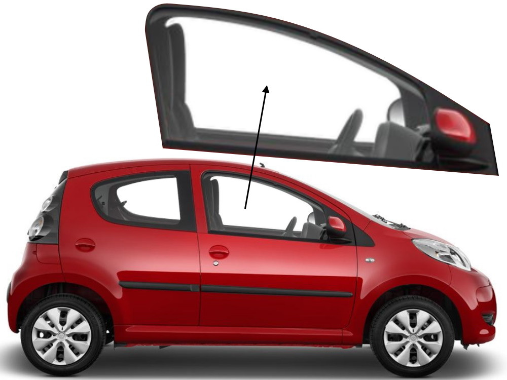Бічне скло Citroen C1 2005-2014 передніх дверей праве