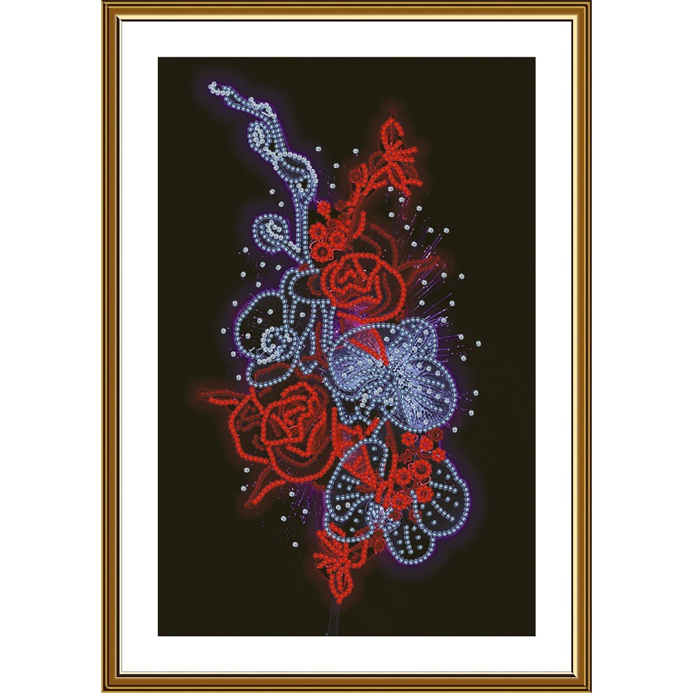 Набір для вишивання бісером 'Неоновий букет", фото 1