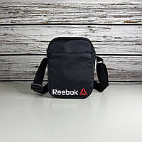 Сумка Reebok чорного кольору / Чоловіча спортивна сумка через плече Рибок / Барсетка Reebok