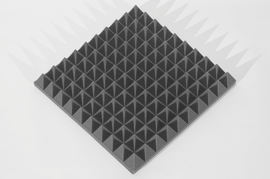 Панель із акустичного поролону Ecosound піраміда 70 50х50 см Чорний графіт