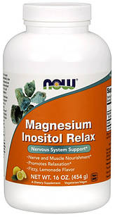 NOW Magnesium Inositol Relax Powder Магній + Інозитол для розслаблення та полегшення засинання, порошок 454 г. До 03/2026