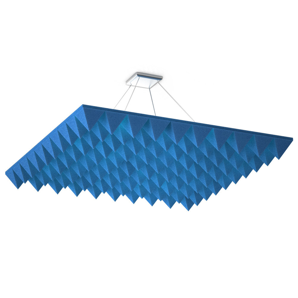 Акустична підвісна звуковбирна панель Ecosound Quadro Pyramid Blue. 50мм 1х1м Колір синій