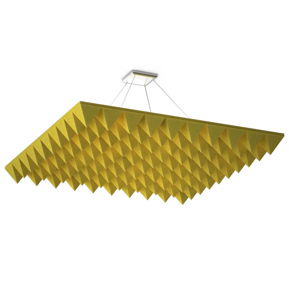 Акустична підвісна звуковбирна панель Ecosound Quadro Pyramid Yellow. 50мм 1х1м Колір жовтий