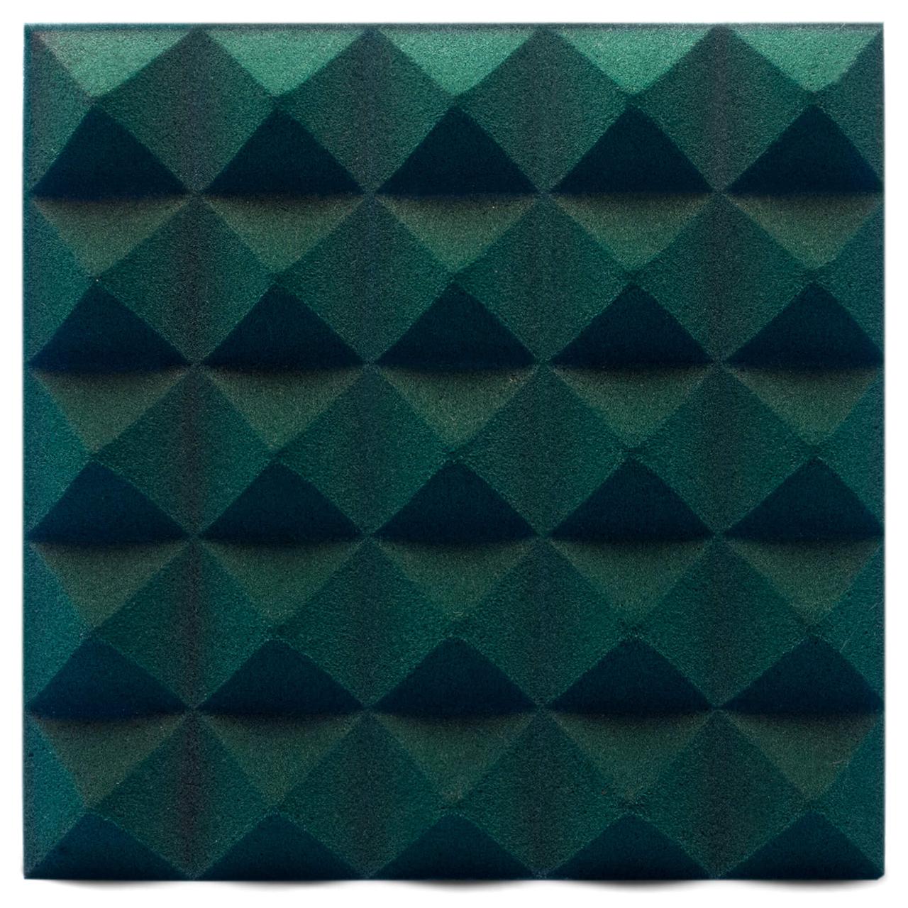 Панель з акустичного поролону Ecosound піраміда Pyramid Velvet Dark green 250х250х25мм колір темно-зелений