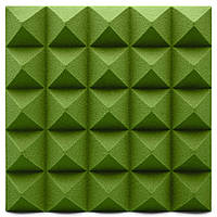 Панель з акустичного поролону Ecosound піраміда Pyramid Velvet Green 250х250х25мм колір зелений