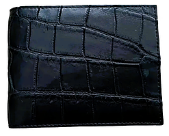 Затискач для грошей купюр із натуральної шкіри крокодила  Ekzotic Leather Чорний (сс 03)