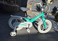 Детский 2-х колесный велосипед со вспомогательными колесами и магниевой рамой 14'' CORSO «REVOLT»