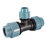 Трійник 50х40х50 затискний редукційний для поліетиленових труб ПНД., фото 3