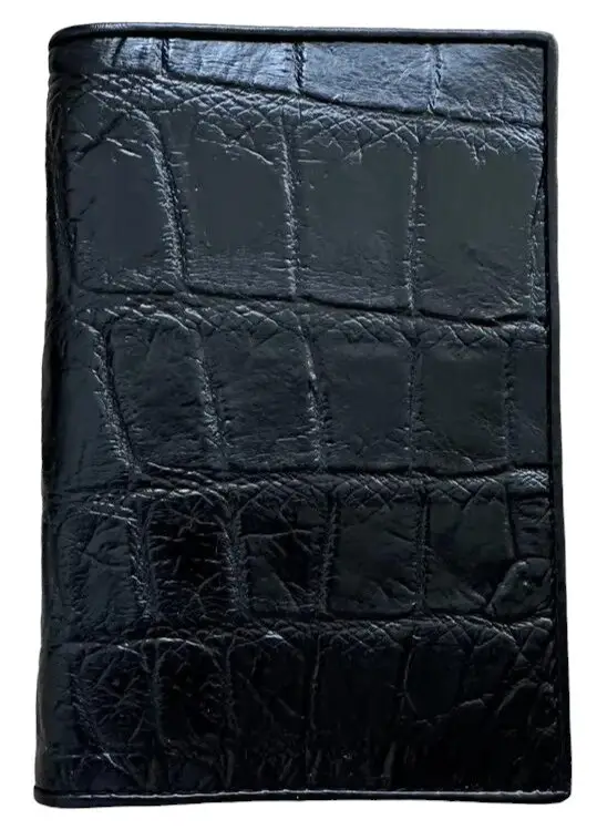Обкладинка на паспорт із натуральної шкіри крокодила Ekzotic Leather чорна (cp 01), фото 1
